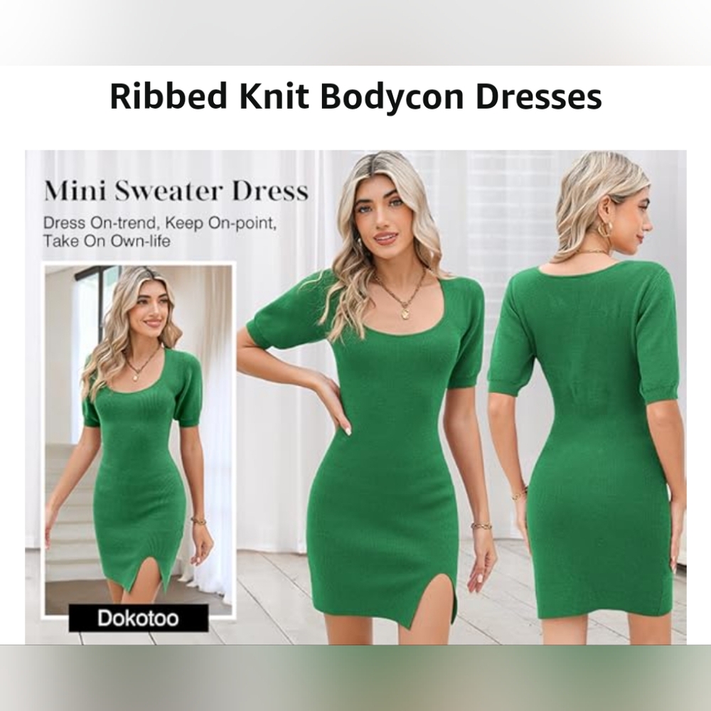 NWT Dokotoo Mini Sweater Dress scoop neck side split Size XXL